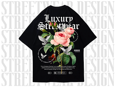 Luxury urban streetwear design - Flower graphic art urban streetwear tshirt