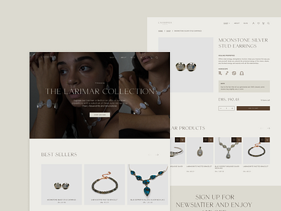 Cassiopeia Jewerly design ecommerce elegant fashion jewellery jewerly landing page minimal shop ui web