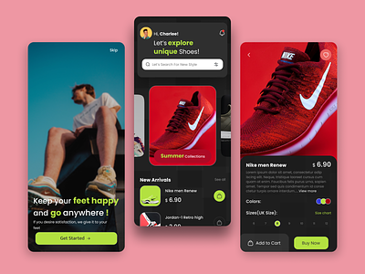 Nike shoes- Mobile App Content app app design branding dashboard design mobile nike nike shoes photoes shoes shoes mobile app simple mobile app design trending design ui ux