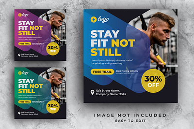 Shape your body social media post template banner business card design creative design fitness flayer gym