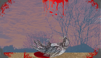 Bloody Dead Raven - Ominous Sky blue ridge creative marketing design digital art graphic design illustrator mockup photoshop