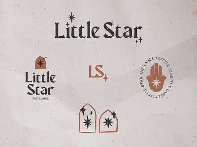 Little Star The Label - Brand Identity arch badge brand identity branding design hamsa illustration logo stars texture typography