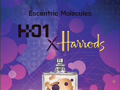 Escentric Molecules X Harrods billboard brand marketing branding design graphic design luxury design luxury fragrance marketing poster promotion design typography