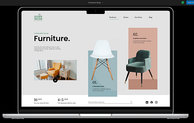Landing Page - Furniture branding dailyuichallenge design furniture illustration landingpage ui uidesign uiuxdesign webdesign website
