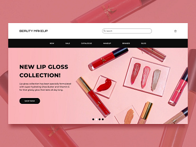 Concept of the home page for a cosmetics store design graphic design typography ui ux