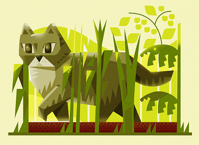 Geometric Cat design illustration texture vector