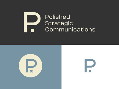 Polished Communications Logo Suite clean communications communications logo indianapolis indy minimal p polished pr pr branding pr communications pr firm pr logo simple star strategy