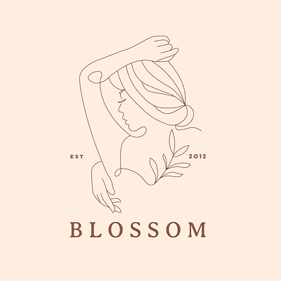BLOSSOM boho brand brand identity branding design feminine graphic design illustration illustrator lineart logo logo design