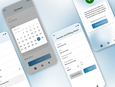 Job Post and Search App design mobile app mockup ui