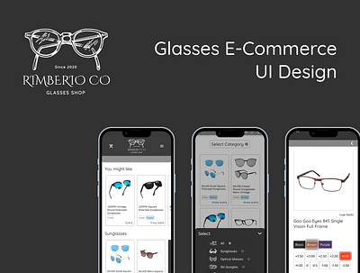 Glasses E-Commerce UI Design figma mobile app mobile first ui ux web design