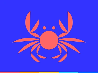 Crabby Nature abstract blue crab illustration ocean orange sea seafood water