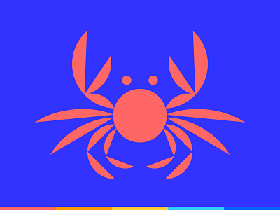 Crabby Nature abstract blue crab illustration ocean orange sea seafood water