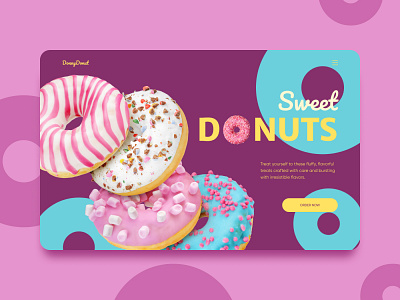 Home page for donats - Plum design graphic design illustration typography ui ux vector