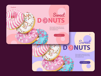 Home page for donats design graphic design illustration typography ui ux vector