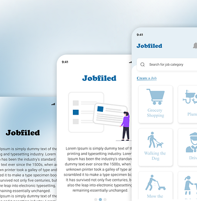 Job Post and Search App design mobile app mockup ui