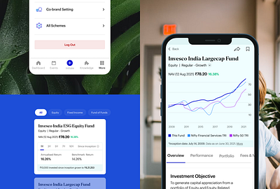 Invesco Mutual Fund - Distributor portal app design distributor finance investment minimal money portal ui ux