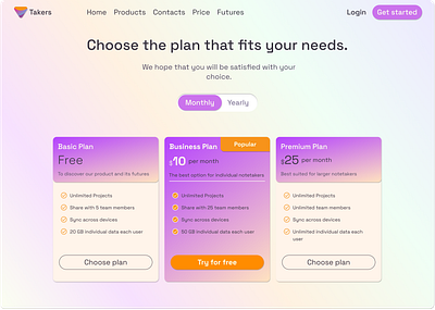 Which plan will you choose for yourself?) branding choose plan colors design experience figma graphic design landing page ui ux