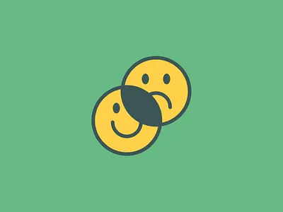 Two Face Smiley branding design figma happy illustration logo minimal sad simple smiley