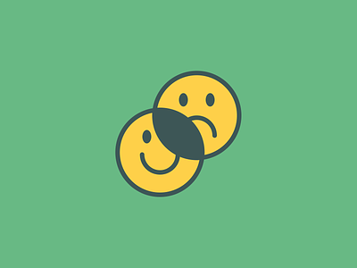 Two Face Smiley branding design figma happy illustration logo minimal sad simple smiley
