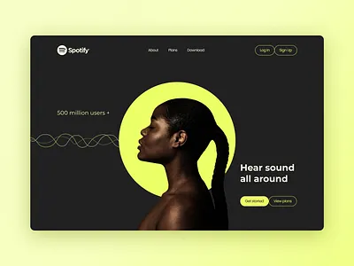 Landing Concept For Spotify design figma landing page ui ux ui web design website