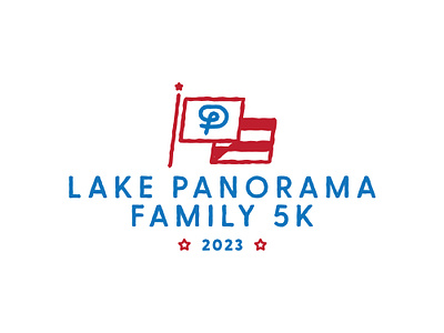 lake panorama family 5k 4th of july 5k branding design family flag graphic design illustration july logo race runner running summer texture vector