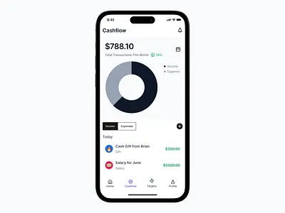 Cashflow management animation app cashflow design expense expense management finance income ui ux