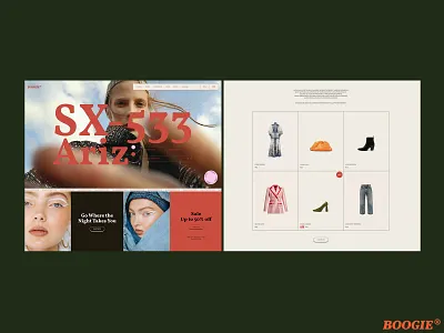 Boogie - Shop Home 60 boogie cards ecommerce qode interactive shop ui vintage visual design woocommerce