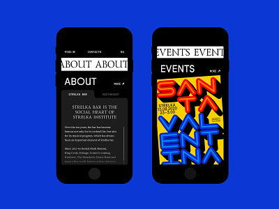 Strelka Bar Website bar hover posters typography web web graphic design