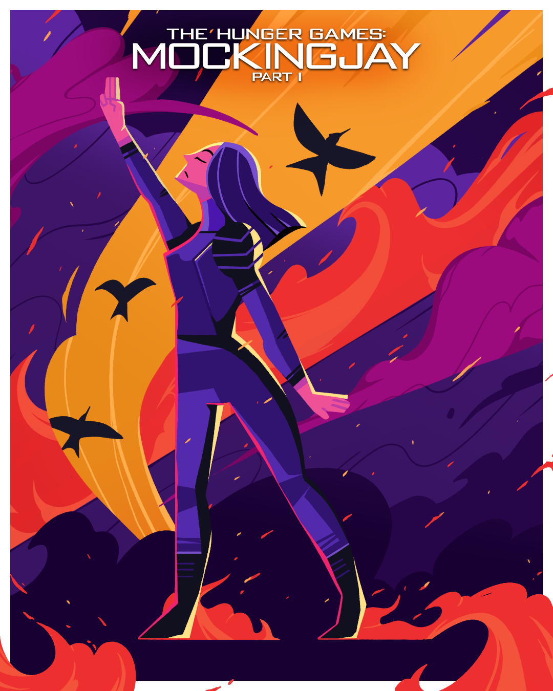 The Hunger Games Fan art design diseño fan art fire flames graphic design hunger games illustration ilustración katnies movies poster