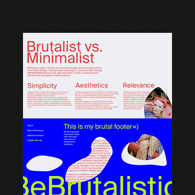 Website about Brutalism style branding bright brut brutalism concept design graphic design illustration interface logo ui vector web youth
