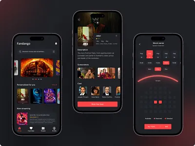 Fandango - Ticketing app for movie theater app application application design case study design graphic design minimal mobile app mobile application movie movie ticketing app product design ticketing app ui uiux ux web design