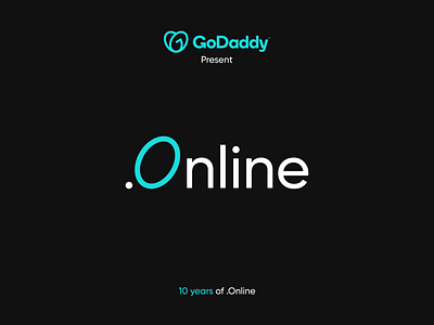 .Online 10th Anniversary Logo .online 10 years celebration concept art domin godaddy logo minimal modern online website