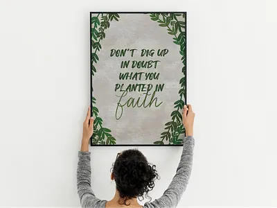 Motivational Quote Wall Art art commission design digital art floral graphic design hand lettering illustration plant poster print procreate quote texture typography wall art