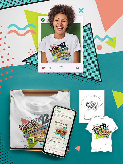 Retro Publix Social Media Campaign & T-shirt Design branding design graphic design illustration typography
