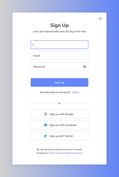 DailyUI #001 dailyui design signup ui ux