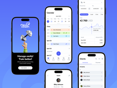 FlexCoach — Personal Coach App 3d app cinema4d figma flexcoach illustration ui ux