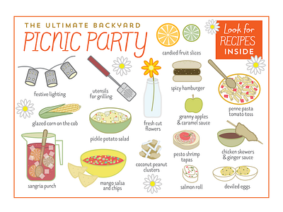 Picnic Party Illustrations design graphic design icons illustration vector