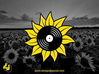 Sunflower Records design graphic design logo music records sunflower vinyl