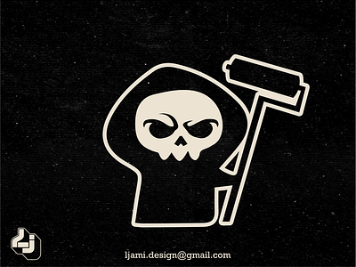 Paint Roller Grim Reaper character design graphic design grim logo reaper