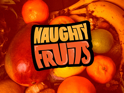 Naughty fruits logo brand branding design fruits fun gradient graphic design illustration logo logotype photoshop type typography vector