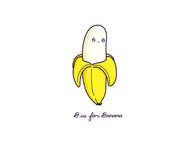 Day 118-365 B is for Banana 365project banana cute design kawaii vector