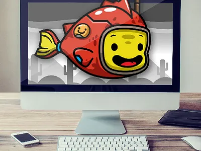 Swimsuit Fish Sprites 2D Game Asset android game design fish 2d fish cartoon fish game asset fish sprites game asset game character gamedev sidescroller sprite sheet