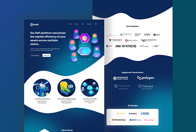 RampDefi - Crypto website redesign blockchain crypto cryptocurrency defi design illustration landing page logo ui uiux