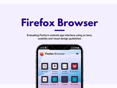 Firefox browser - Heuristic Evaluation app branding browser design firefox graphic design heuristic evaluation homepage mobile purple rating ui userinterface ux