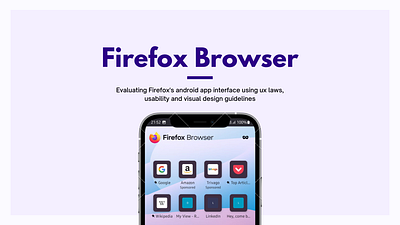 Firefox browser - Heuristic Evaluation app branding browser design firefox graphic design heuristic evaluation homepage mobile purple rating ui userinterface ux