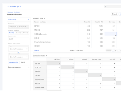 Product feature to allow finance code mapping and correlation app design filter fintech ui ux