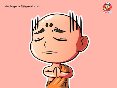 Cartoon Character Emote Chibi Style - Monk cutecharacterdesign monk