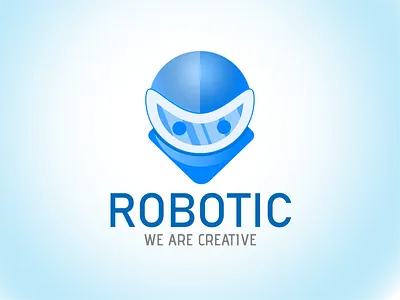 Robotic Logo Design ai app artificial intelligence bot branding character cute cyber human cyborg data emblem face identity internet mechanical robot robotic head smile virtual web