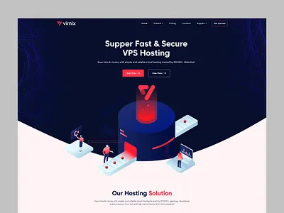 Web Hosting Service Landing Page, Hero Exploration besthosting clean cloud computing cloud hosting domain faq host hosted internet isometric landing page pricing responsive website server uiux design vps web web design web hosting wordpress hosting