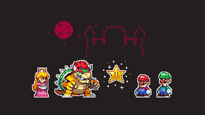 Super Mario Sprites 2d art game indie pixel pixelart
